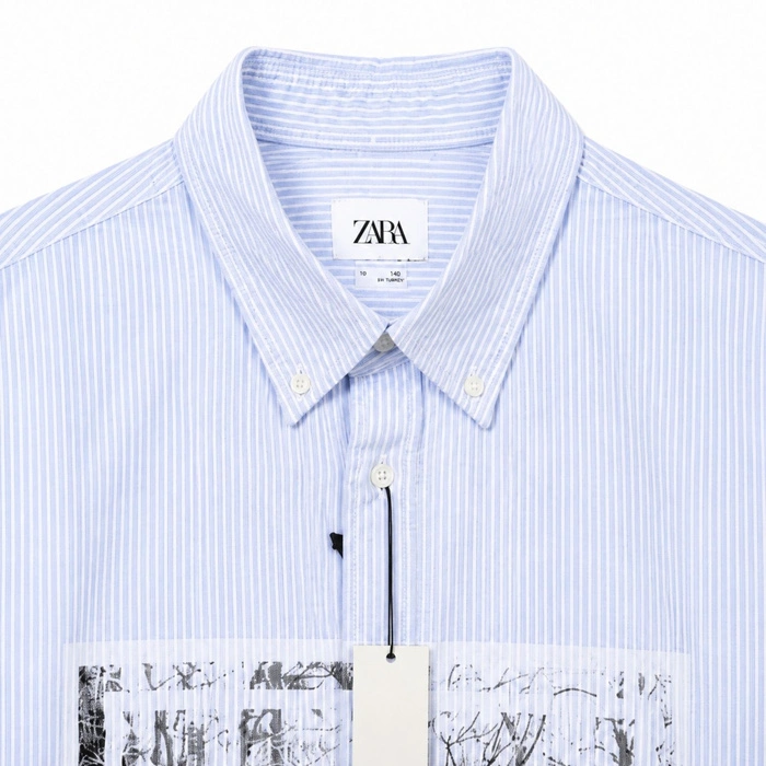 Koszula męska Zara długi rękaw w paski niebieska r. XL