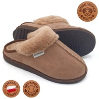 Kapcie damskie IRE SHOES ze skóry owczej naturalny kożuch futro ciepłe ręcznie szyte r. 37