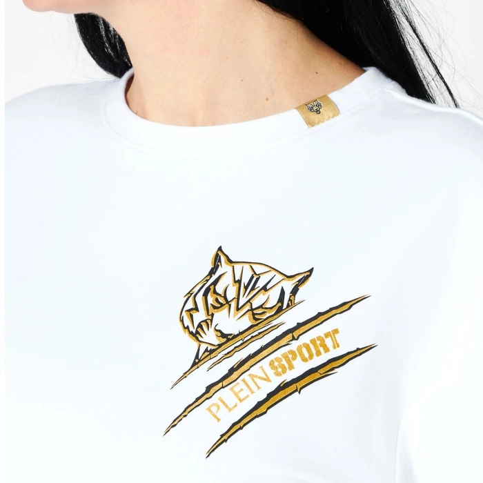 Bluza damska Plein Sport C-Neck bawełniana biała r. L