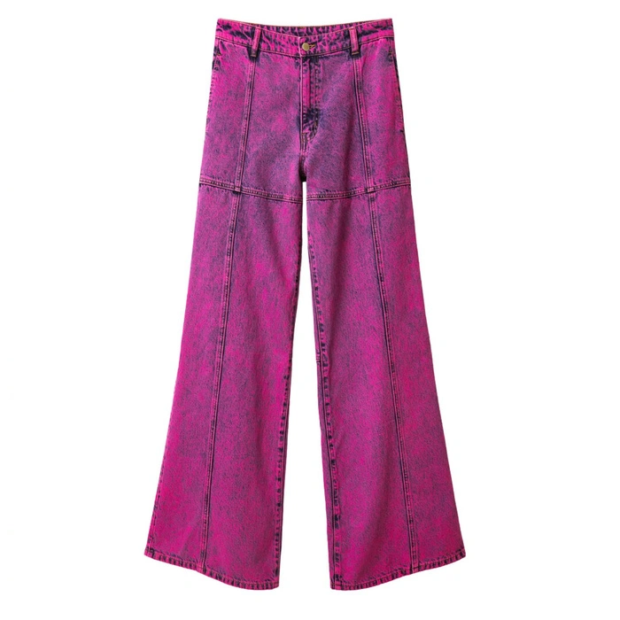 Spodnie damskie Desigual Maitrepierre Fresh jeansy różowe
