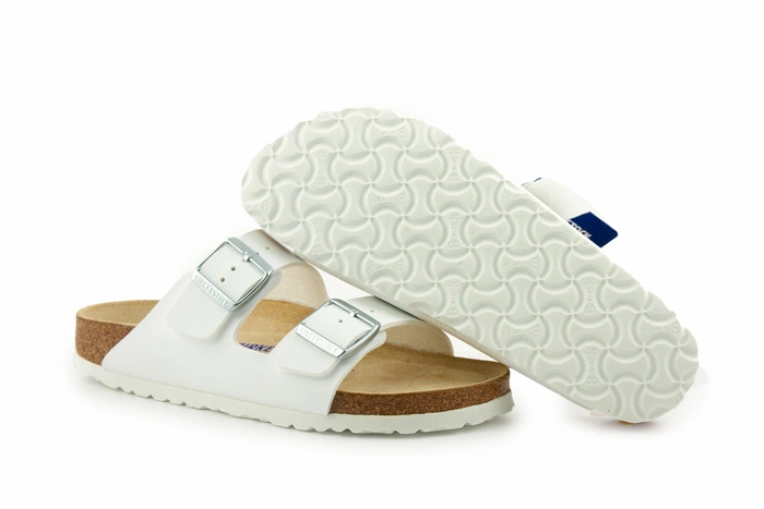 Klapki męskie Birkenstock Arizona bs z miękką wkładką białe r. 41