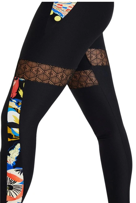 Legginsy damskie Desigual Calix czarne wysoki stan fitness