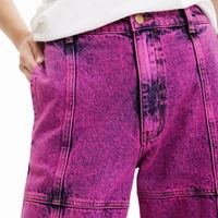 Spodnie damskie Desigual Maitrepierre Fresh jeansy różowe