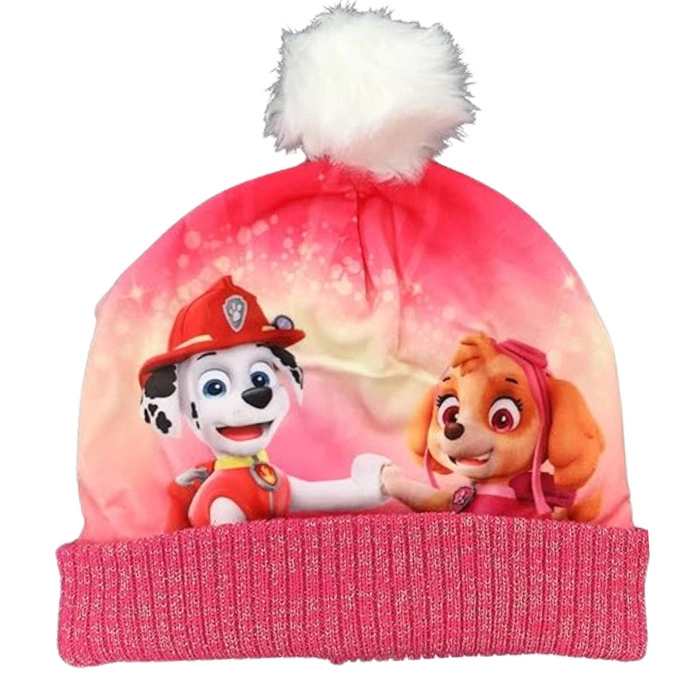Komplet czapka rękawiczki Nickelodeon Paw Patrol zimowy różowy