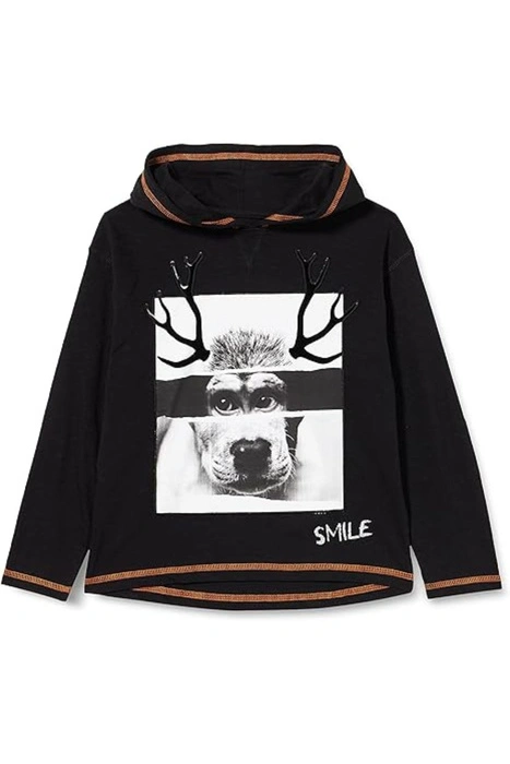 Bluza dziecięca Desigual Farm czarna z kapturem r. 110