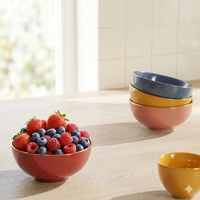 Miska zestaw 4 sztuki Westwing Mystic porcelanowe ręcznie malowane 15 cm