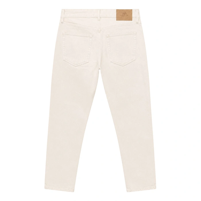 Spodnie damskie Zara Mom Fit jeansy klasyczne kremowe r. 38