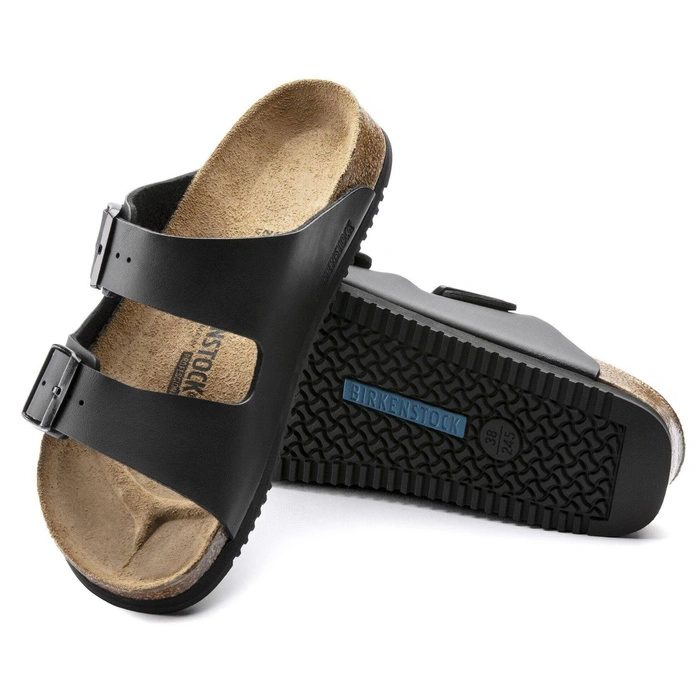 Klapki męskie Birkenstock Arizona Prof skórzane regular czarne r. 41