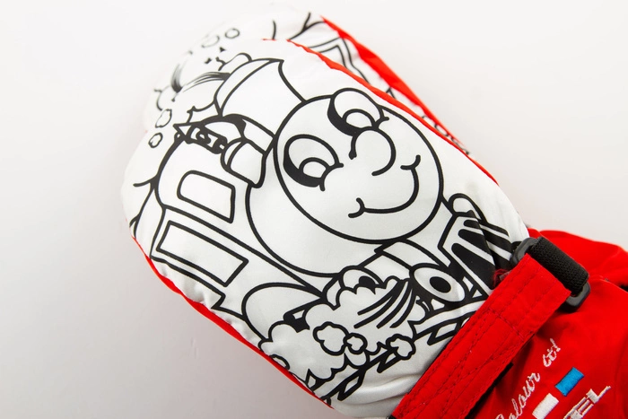 Rękawice narciarskie Level Pop-Art zimowe dziecięce czerwone r. 7/8 lat