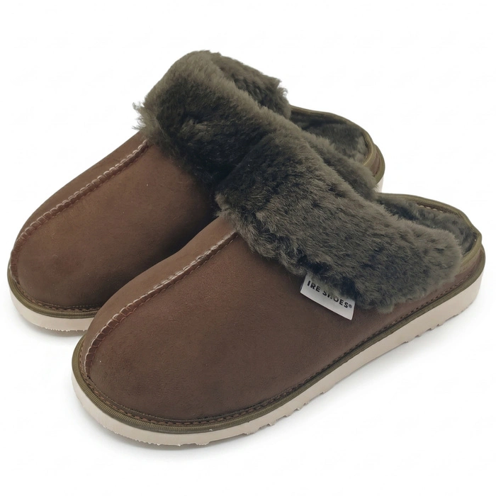 Kapcie damskie IRE SHOES ze skóry owczej naturalny kożuch futro ciepłe ręcznie szyte r. 41