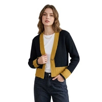 Sweter damski Rodier czarny z wełna merino rozpinany r. M