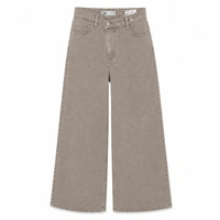 Spodnie damskie Zara Crossover jeansy szerokie beżowe  r. 34