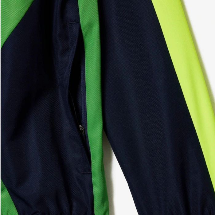 Kompletny męski dres Lacoste Sport spodnie + kurtka zielony r. XS
