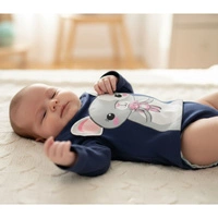 Bluzka niemowlęca Chicco bawełniana granatowa z printem 3D r. 52