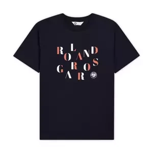 Koszulka dziecięca Roland Garros czarna z napisami 
