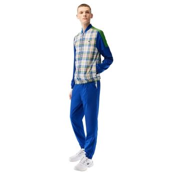 Kompletny męski dres Lacoste Sport spodnie + kurtka niebieski r. XS