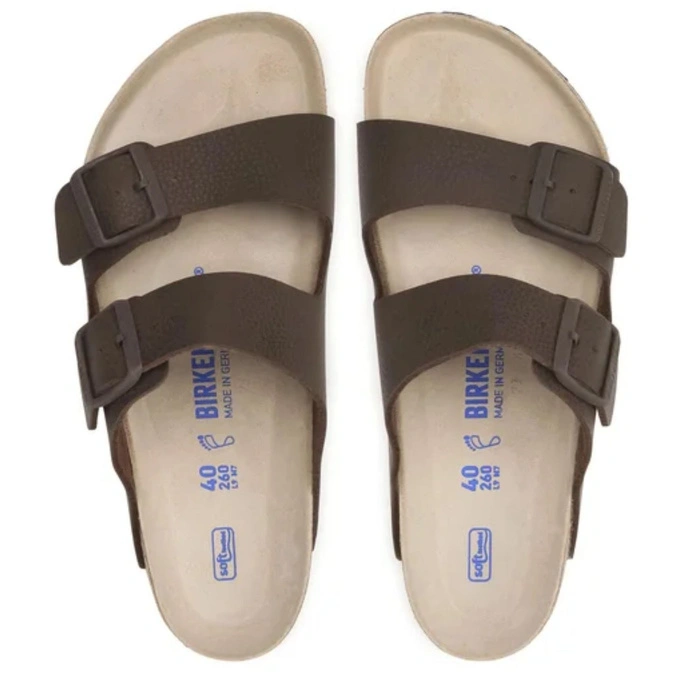 Klapki męskie Birkenstock Arizona regular z miękką wkładką brązowe r. 41