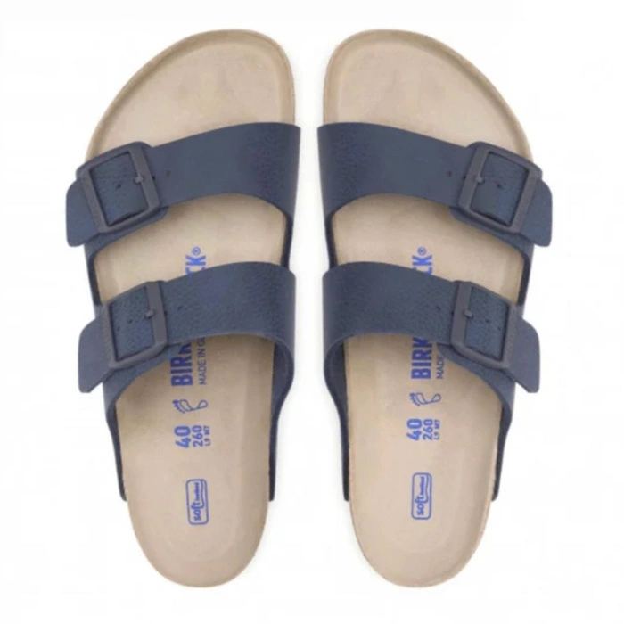 Klapki męskie Birkenstock Arizona regular z miękką wkładką granatowe r. 43