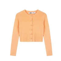Sweter damska Zara rozpinany króki pomarańczowy r. M