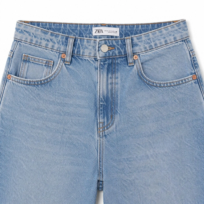 Spodnie damskie Zara Classic Mom Fit jeansy niebieskie r. 42