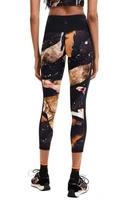 Legginsy damskie Desigual Flore wzorzyste wysoki stan fitness