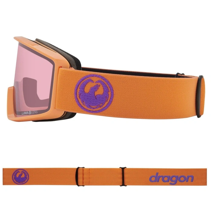 Gogle narciarskie Dragon DXT Lumalens Rose snowboardowe pomarańczowe cat. S1