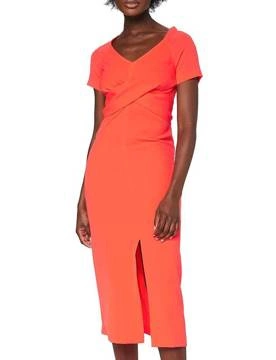 Sukienka Armani Exchange elegancka midi pomarańczowa