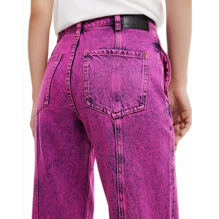 Spodnie damskie Desigual Maitrepierre Fresh jeansy różowe