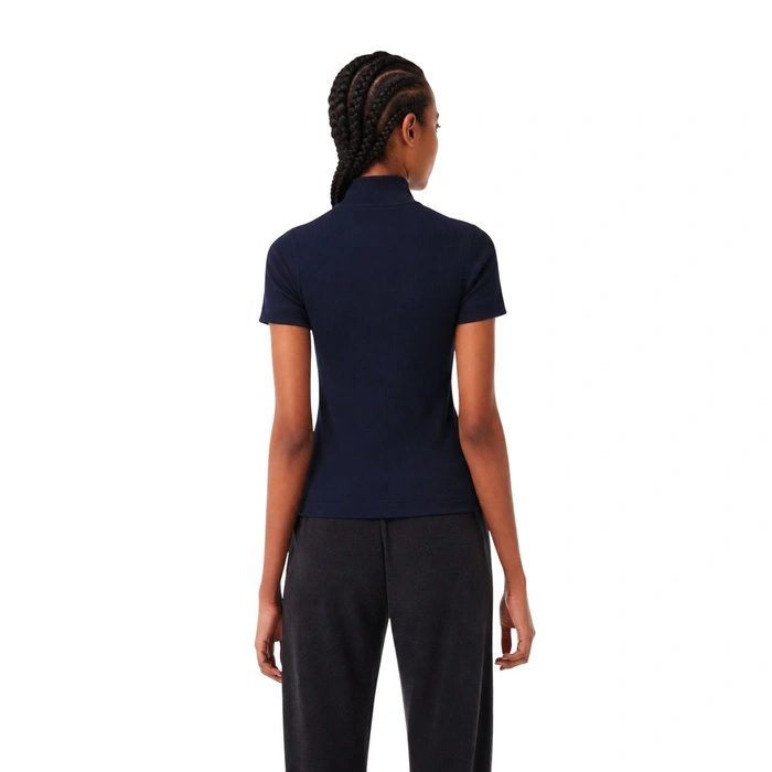 Koszulka damska Lacoste Contrast Bands Polo granatowa r. XXS