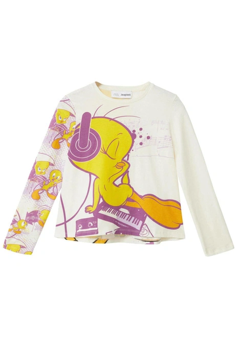 Bluzka dziewczęca Desigual Tweety Looney Tunes z długim rękawem r. 110