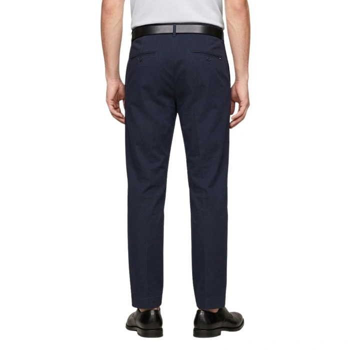 Spodnie męskie Tommy Hilfiger Flex Solid Tapered eleganckie granatowe r. M
