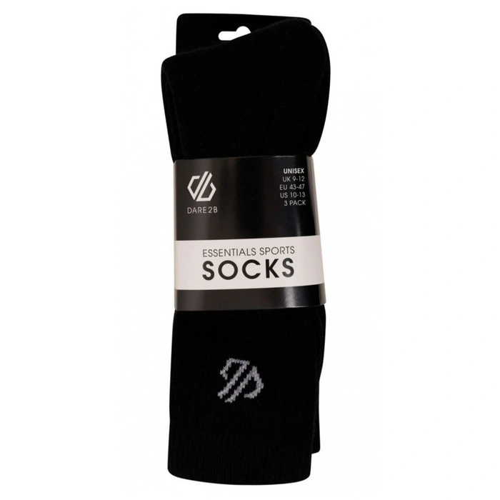 Skarpetki unisex Dare2B Essentials Sport zestaw 3pak czarne r. 39-42