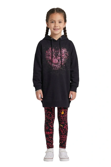 Legginsy dziewczęce Desigual Clementina czarne z nadrukiem r. 134