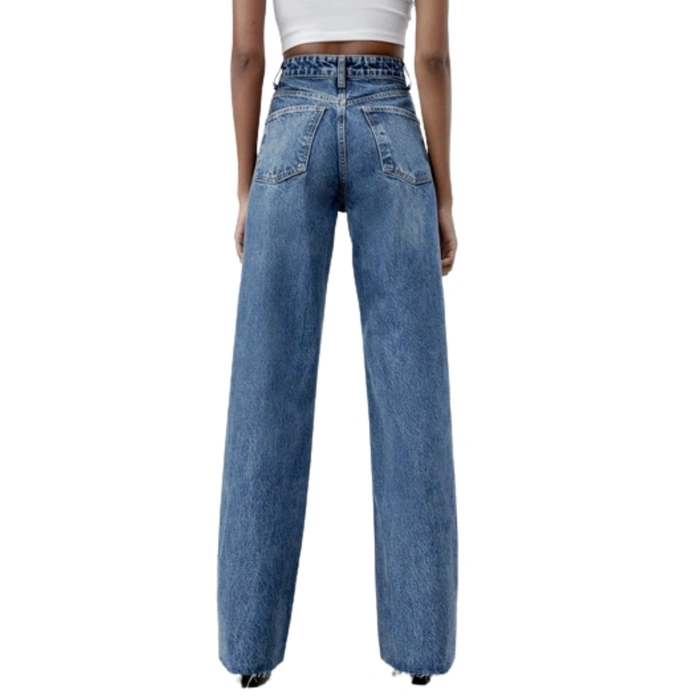 Spodnie damskie Zara jeansowe length szerokie nogawki r. 36