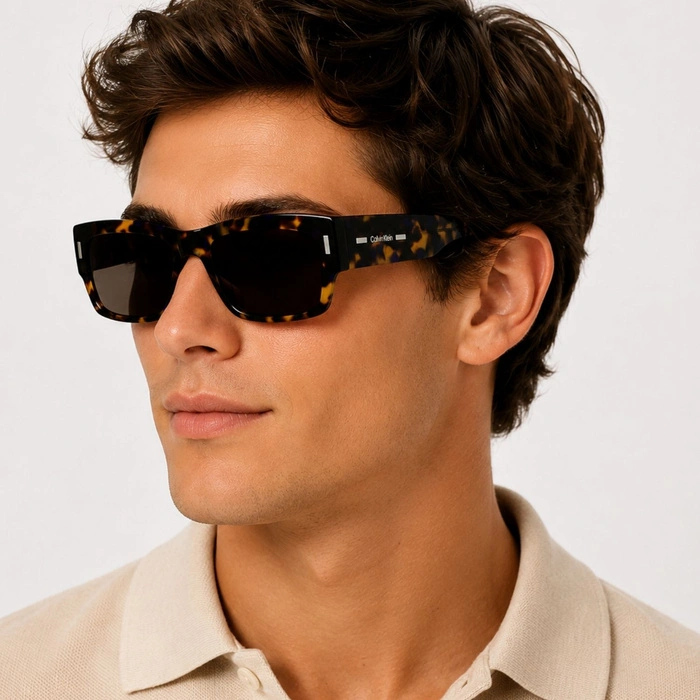 Okulary unisex Calvin Klein CK23504S 422 przeciwsłoneczne prostokątne z filtem cat. S3