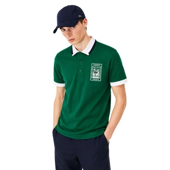 Koszulka męska Lacoste polówka klasyczna z zapieciem zielona r. XS