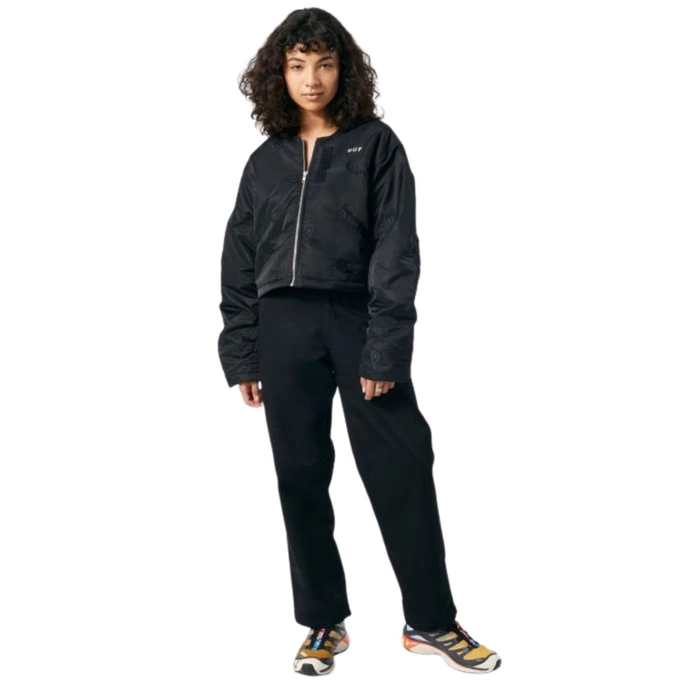Kurtka damska HUF Paisley Satin bomberka z naszywkami czarna r. S