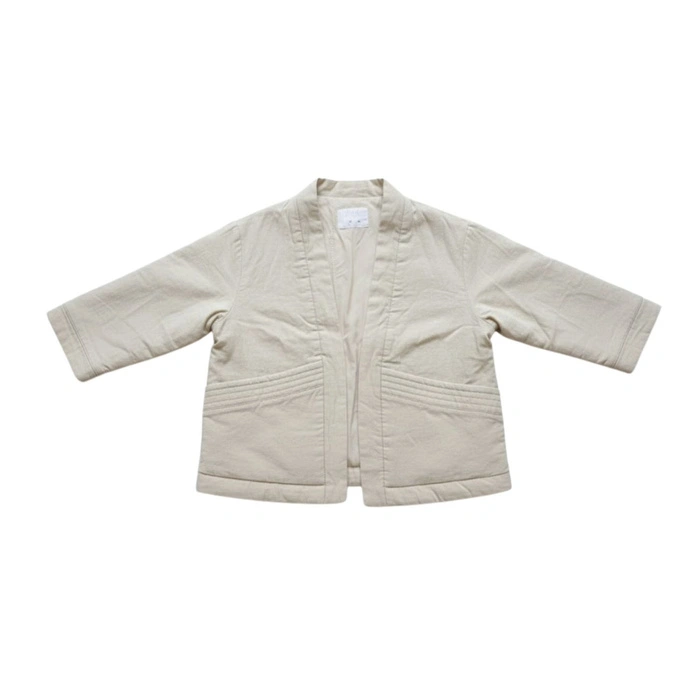 Kurtka dziewczęca Zara lniana kimono beżowa r. 122