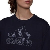 Koszulka damska Adidas Soft Floral bawełniana granatowa t-shirt r. XS
