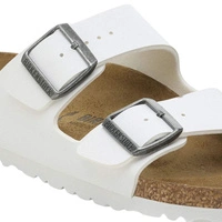 Klapki damskie Birkenstock Arizona BS skórzane birko-flor białe r. 43