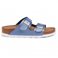 Klapki damskie Birkenstock Arizona BS regular metaliczne niebieskie r. 41