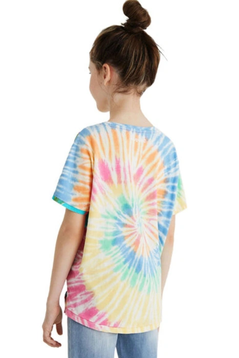 Koszulka dziewczęca Desigual Estocolmo Tie-Dye kwiat orchidea r. 104