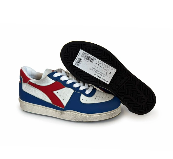 Buty damskie Diadora Mi Basket Low sneakersy skórzane biało-niebieskie r. 38