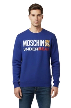 Bluza męska Moschino Underbear niebieska bawełniana r. XS