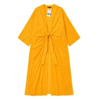 Narzutka damska Zara plażowa żółta kimono wiązana r. S/M