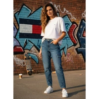 Spodnie damskie Tommy Jeans Mom Jean Cargo jeansy wysokim stanem