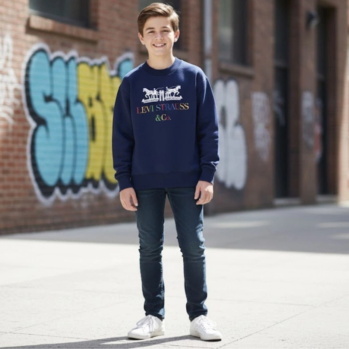 Bluza młodzieżowa Levi's dresowa granatowa r. 158