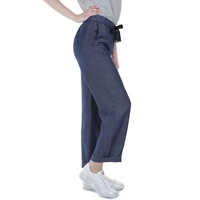 Spodnie damskie Emporio Armani materiałowe niebieskie