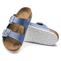 Klapki damskie Birkenstock Arizona BS regular metaliczne niebieskie r. 41