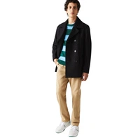 Płaszcz męski Lacoste elegancki wełniany czarny r. S/M